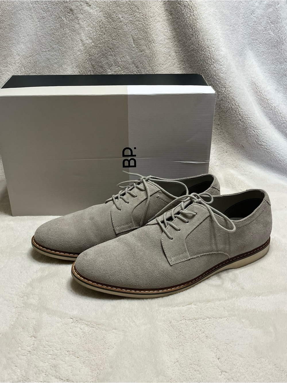 bp Men's Gray Suede Derby Shoes
